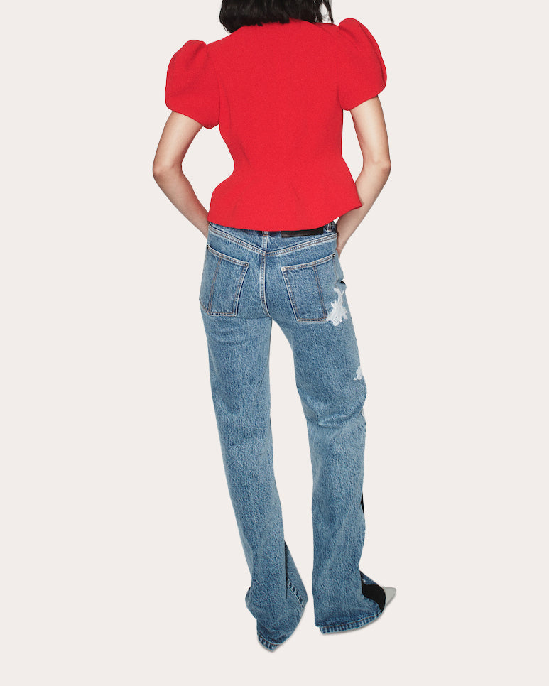 Zion Embroidered Lace Straight-Leg Jeans