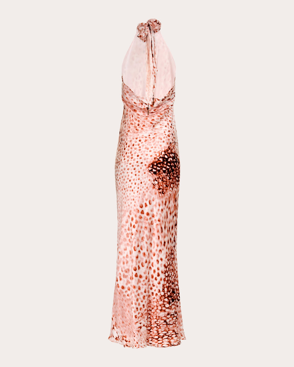 Hera Rose Printed Silk Halter Gown