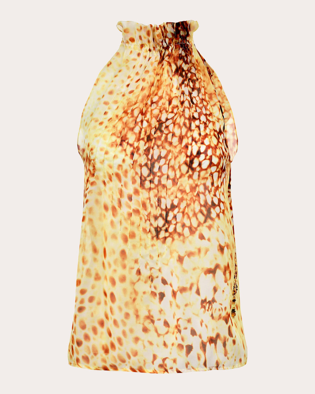 Hilo Printed Silk Halter Top