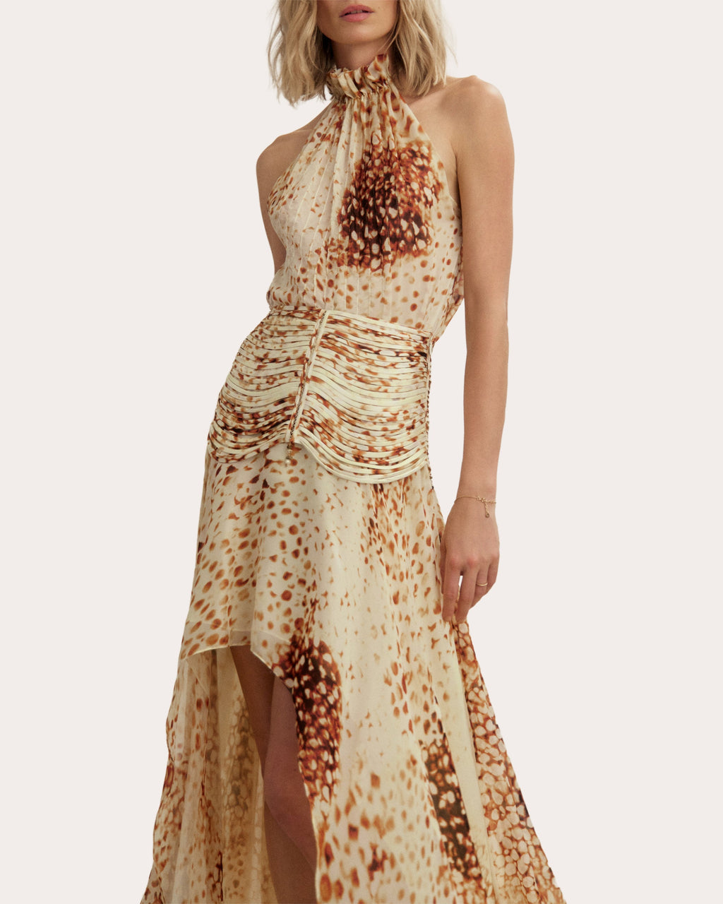 Hilo Printed Silk Halter Top