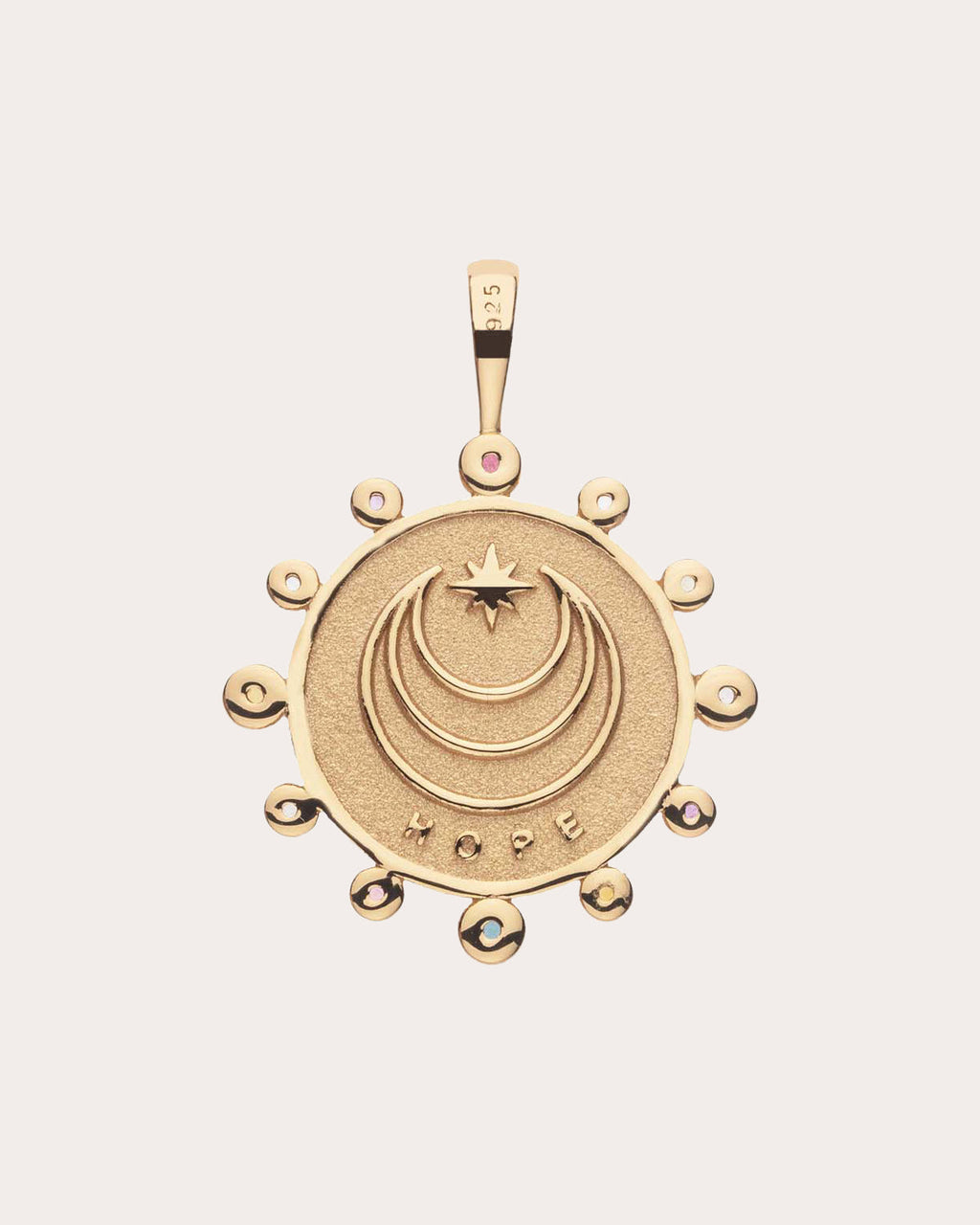 HOPE Petite Embellished Coin Pendant Necklace