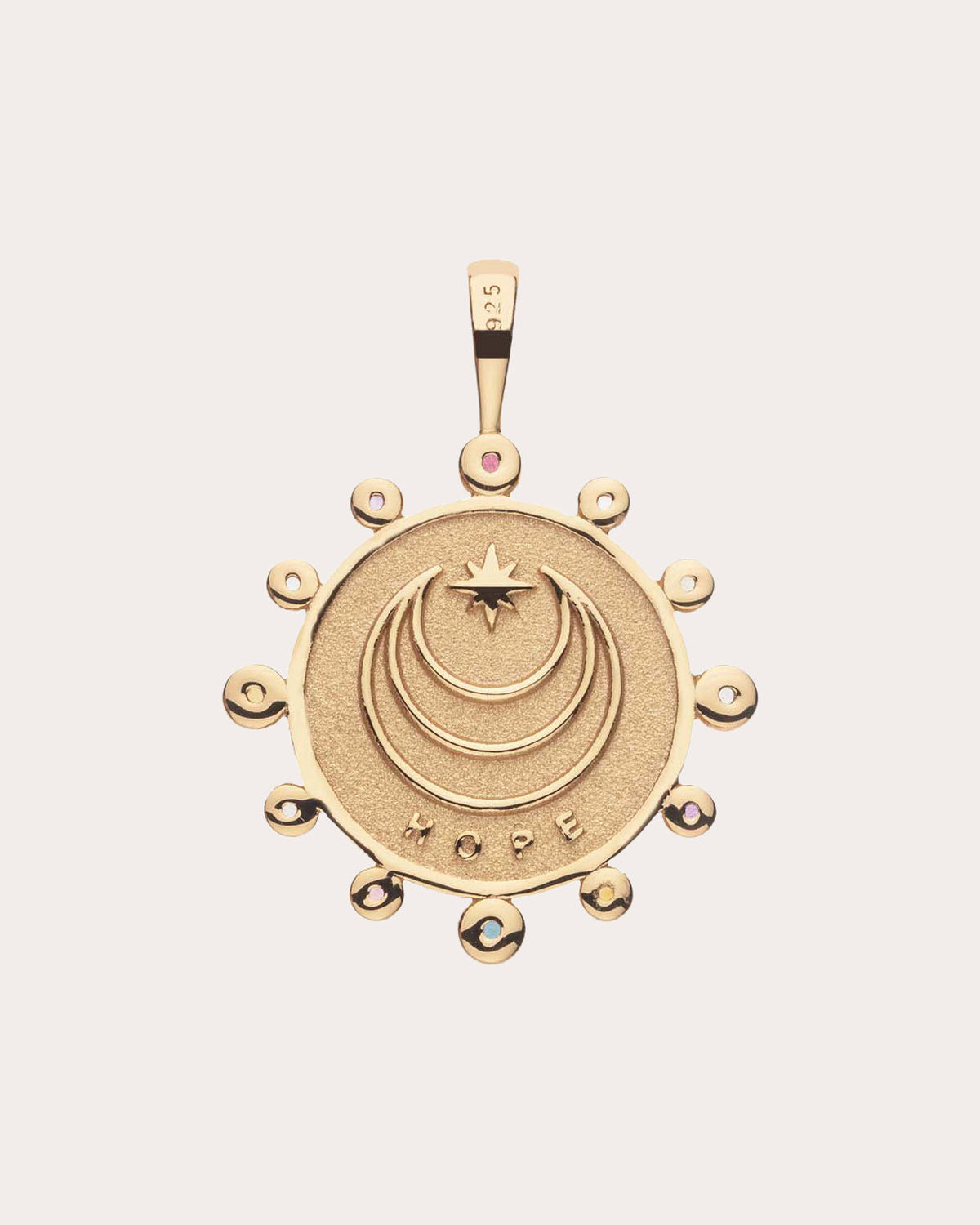 HOPE Petite Embellished Coin Pendant Necklace
