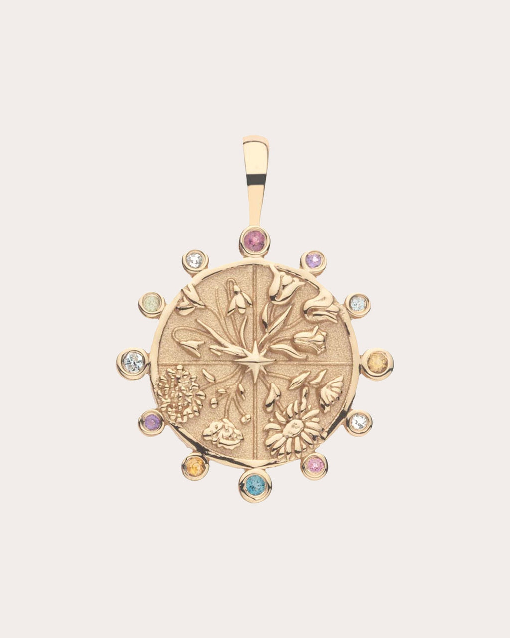 HOPE Petite Embellished Coin Pendant Necklace