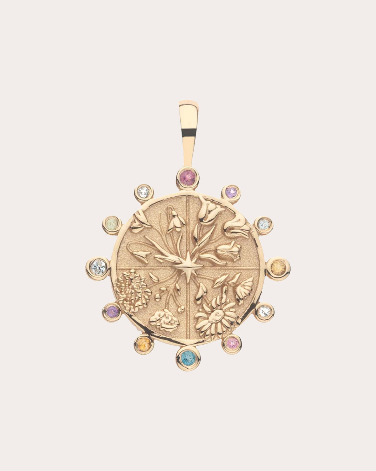 HOPE Petite Embellished Coin Pendant Necklace