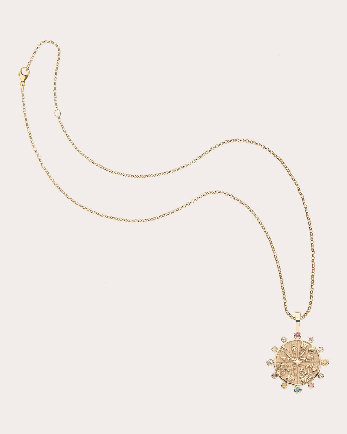 HOPE Petite Embellished Coin Pendant Necklace