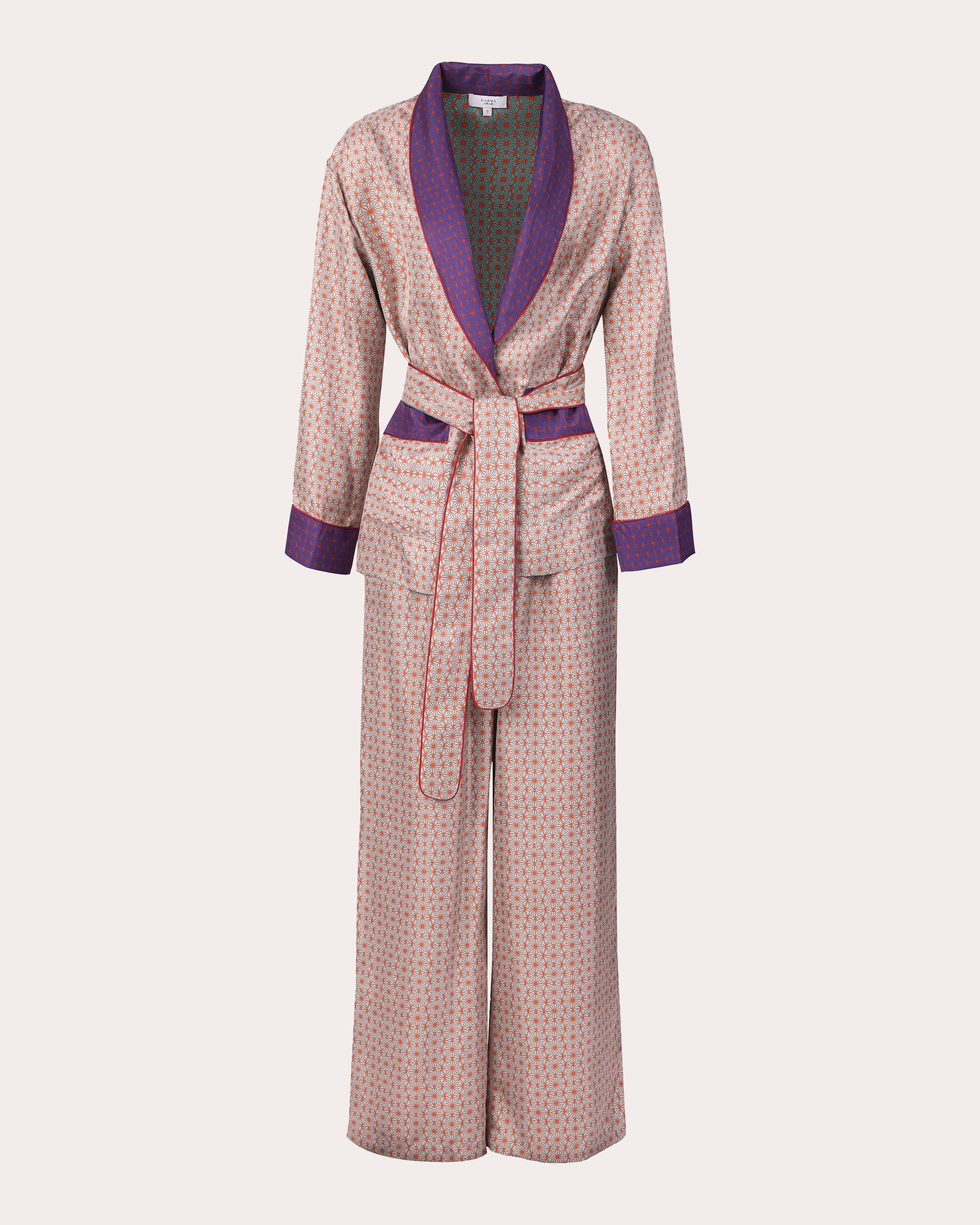 Ari Hoshi Silk Belted Pajama Set