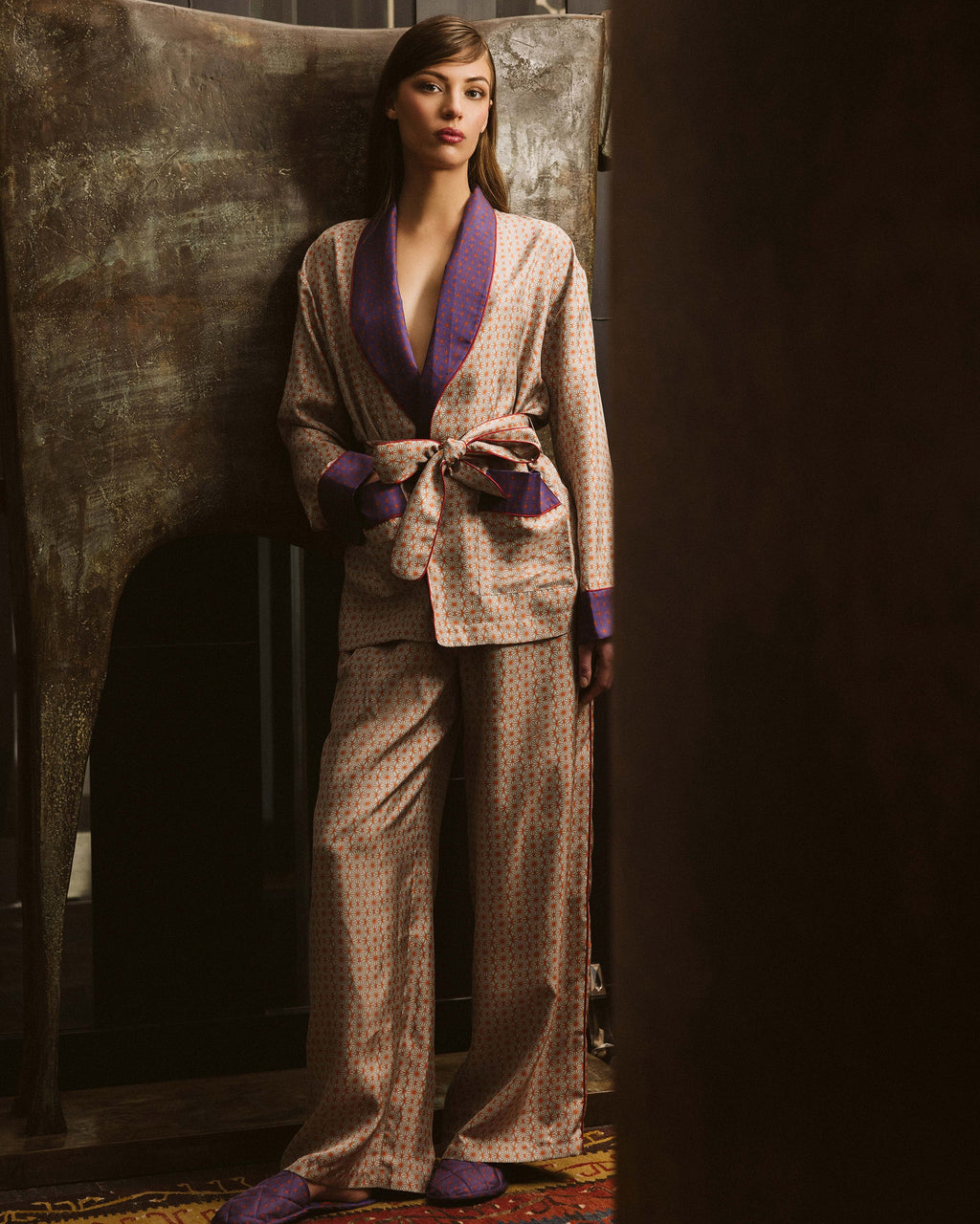 Ari Hoshi Silk Belted Pajama Set