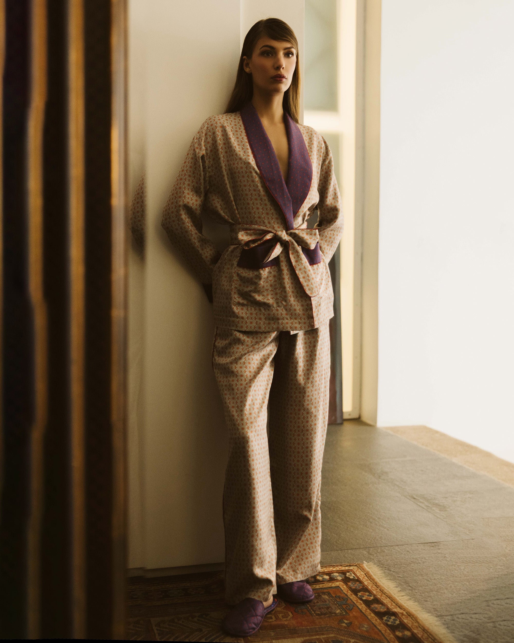 Ari Hoshi Silk Belted Pajama Set