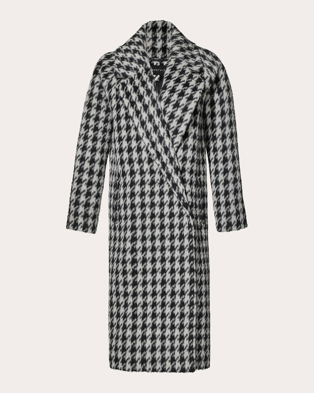 Houndstooth Alpaca Raglan Long Coat