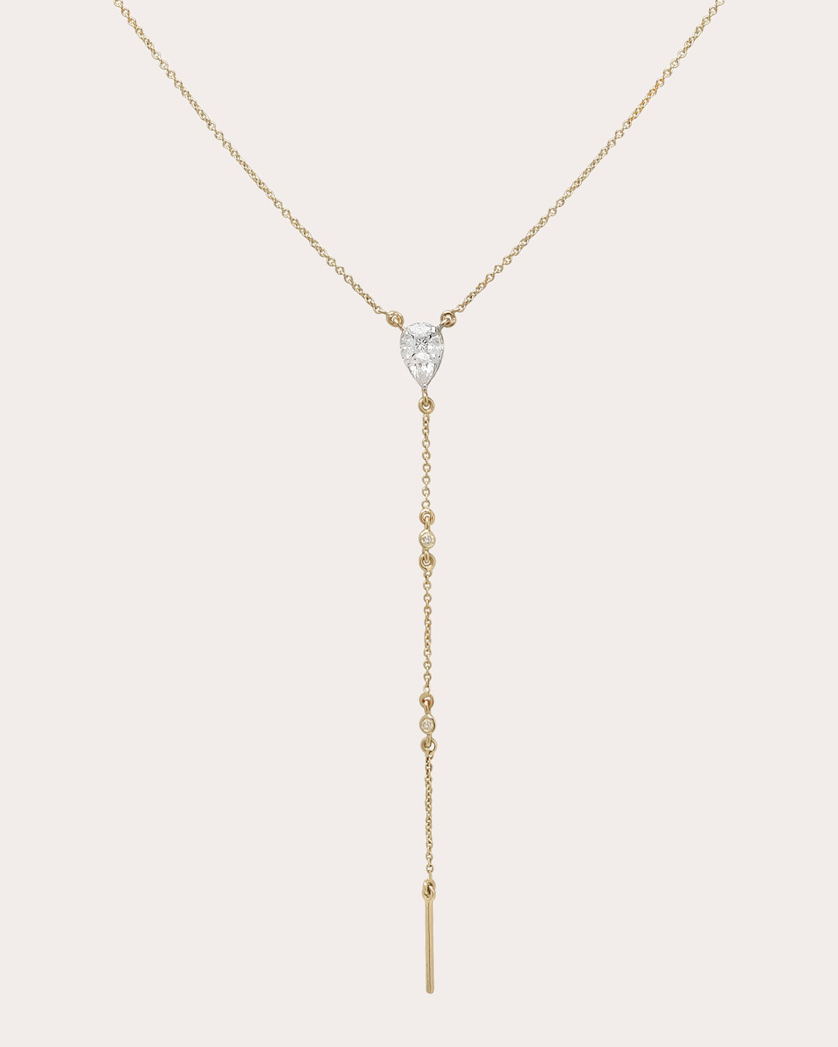 Diamond Illusion Pear Drop Pendant Necklace
