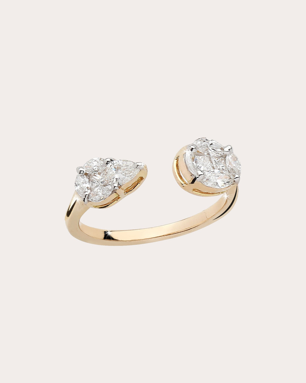 Diamond & 18k Gold Illusion Duo Ring
