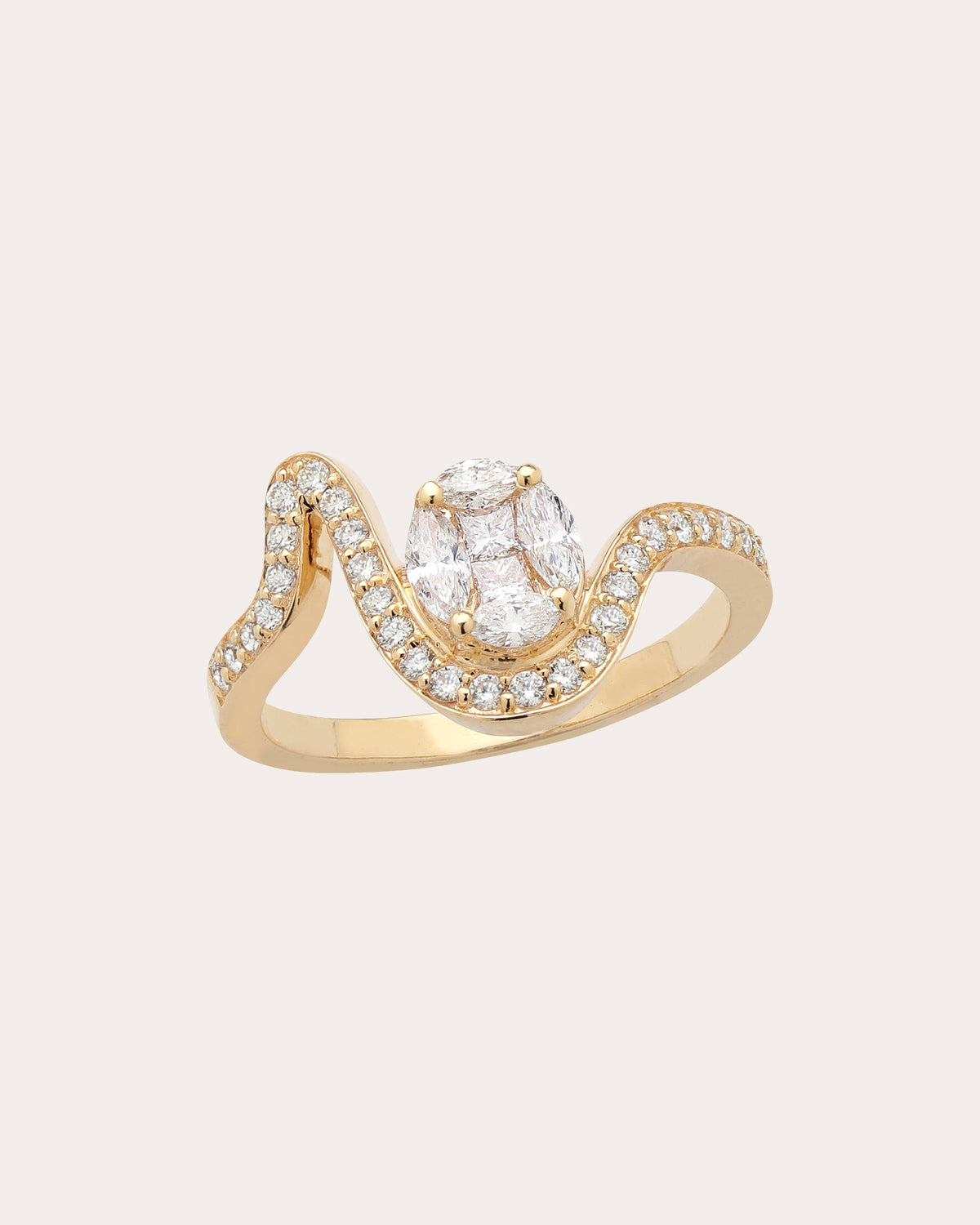 Diamond & 18k Gold Illusion Flow Ring