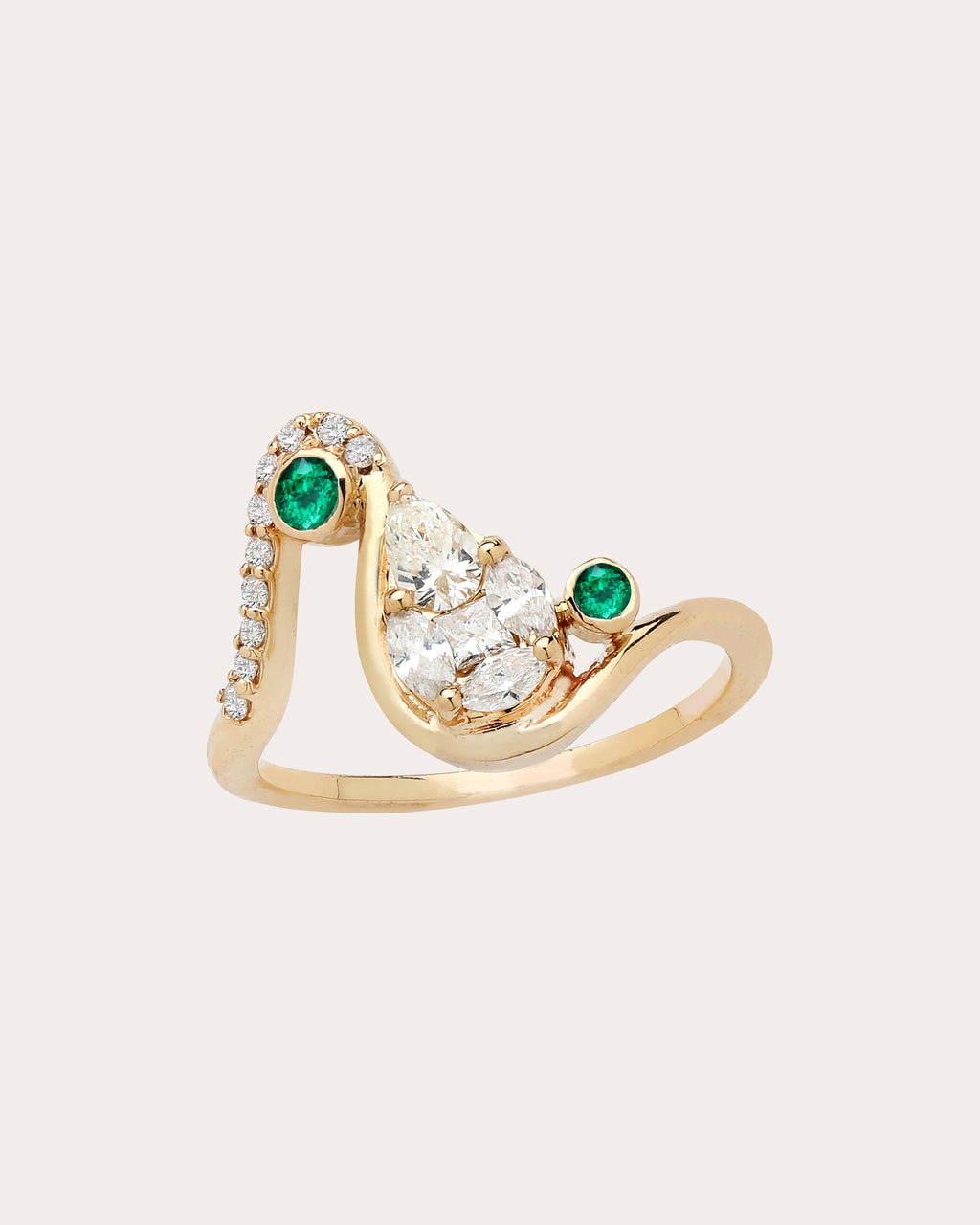 Emerald Illusion Dot Ring