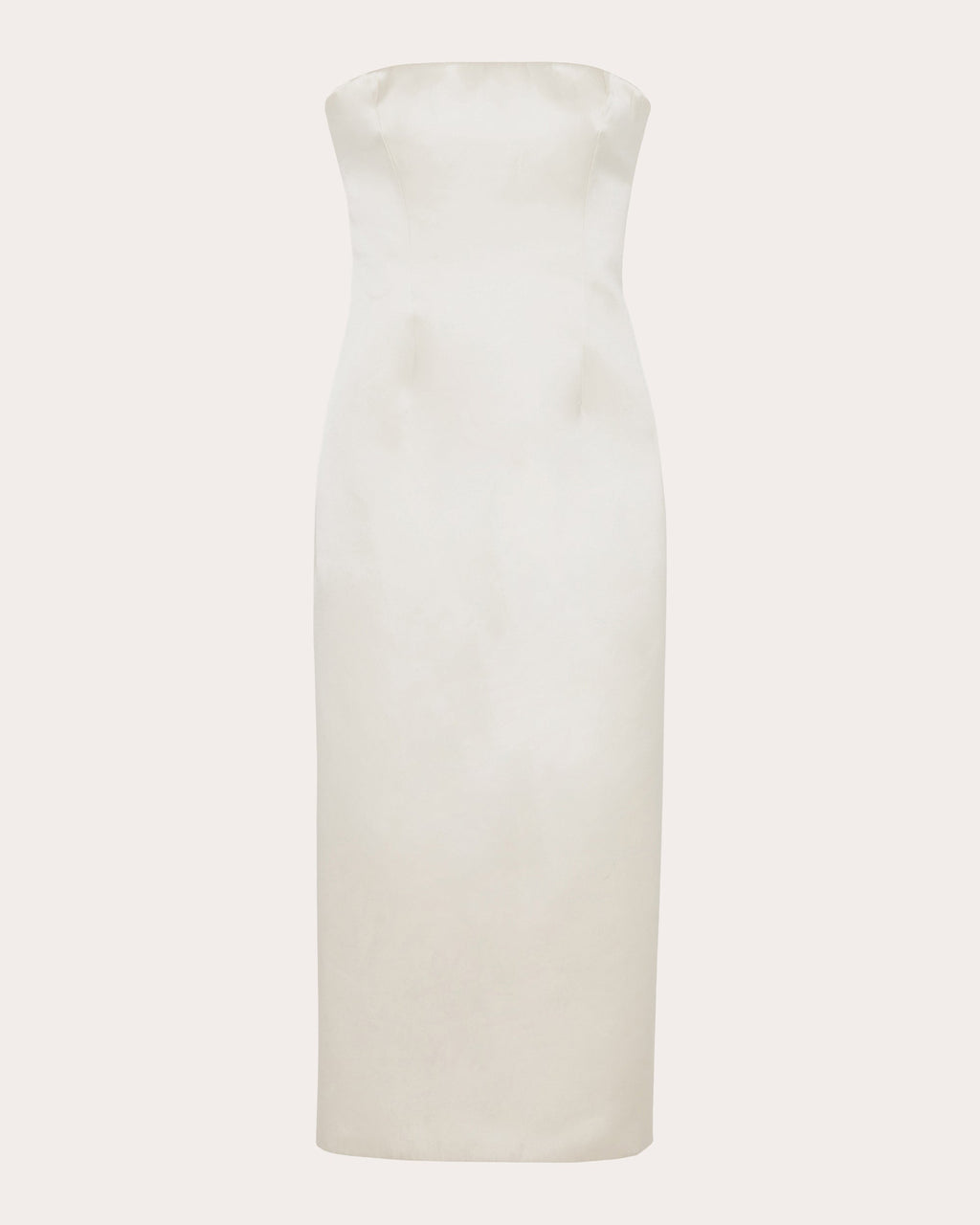 Enid Satin Bustier Strapless Midi Dress