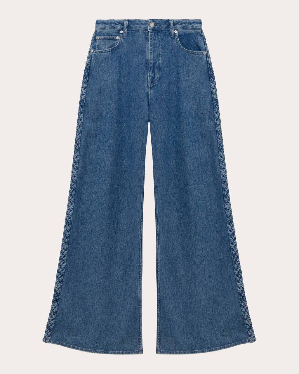 Booker Braided Straight-Leg Jeans