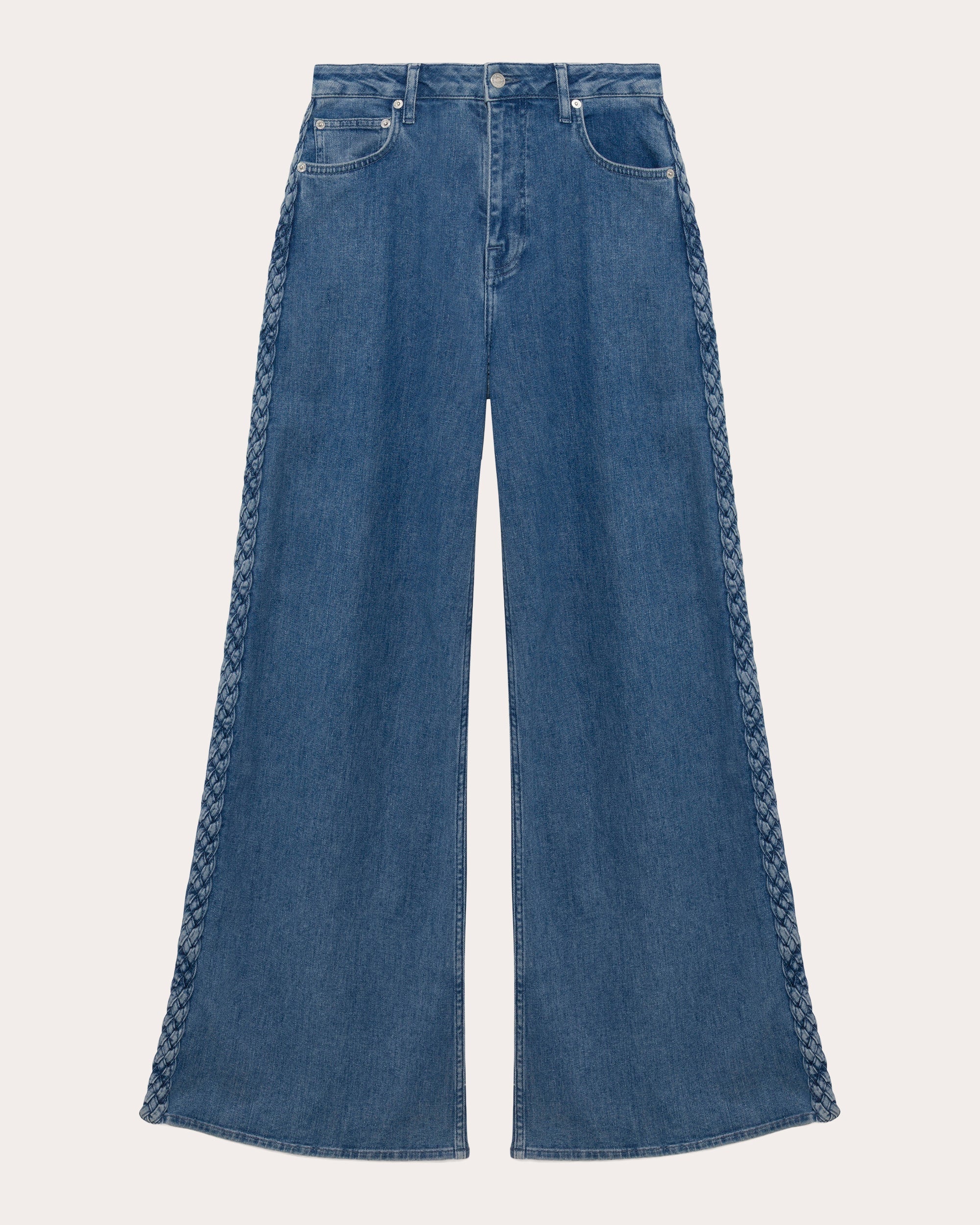 Booker Braided Straight-Leg Jeans