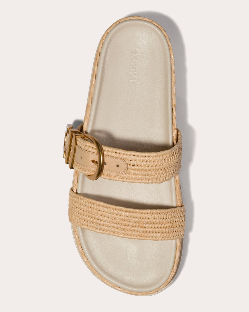 Aida Raffia Buckle Platform Sandal