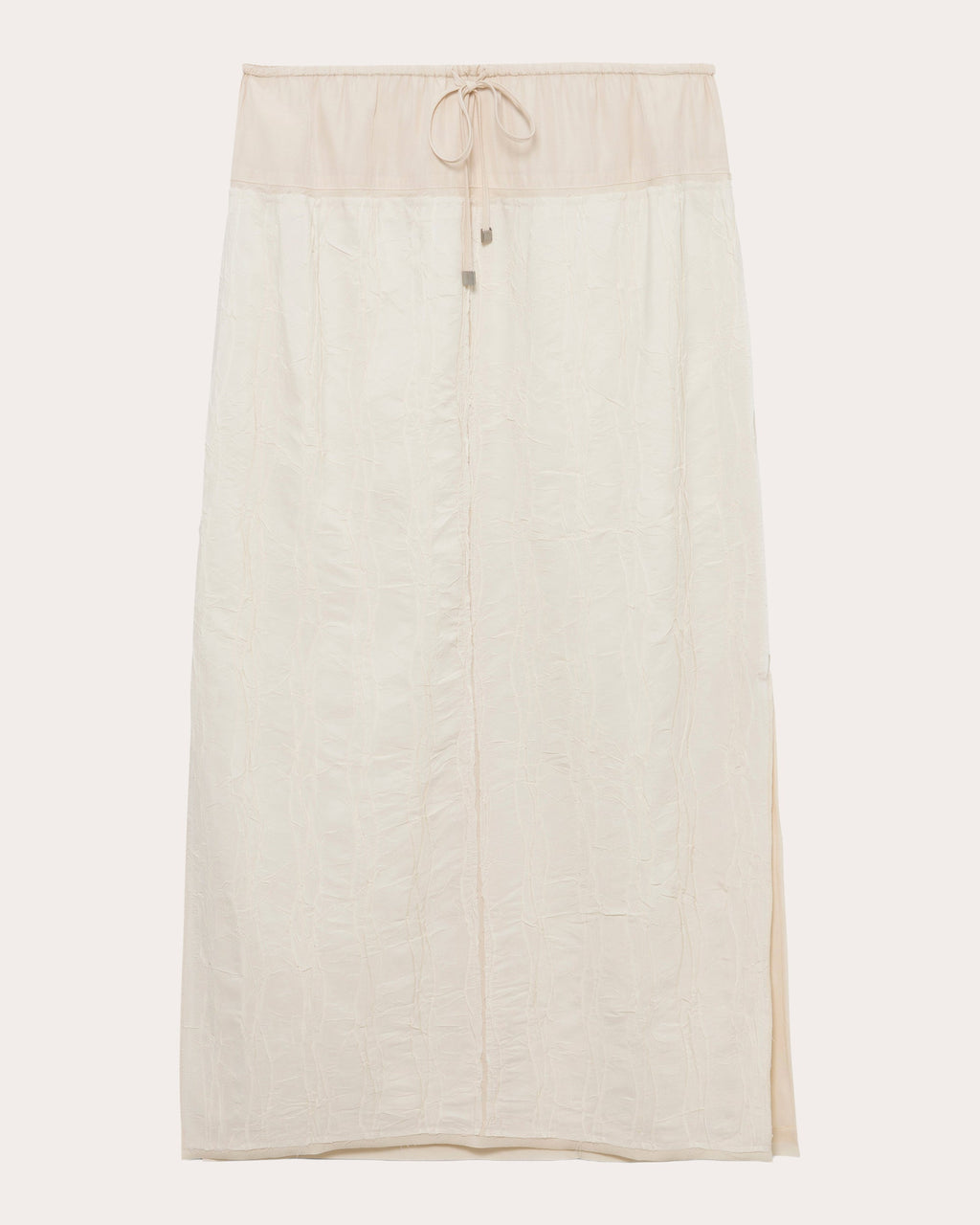 Huxen Textured Wave Drawstring Midi Skirt
