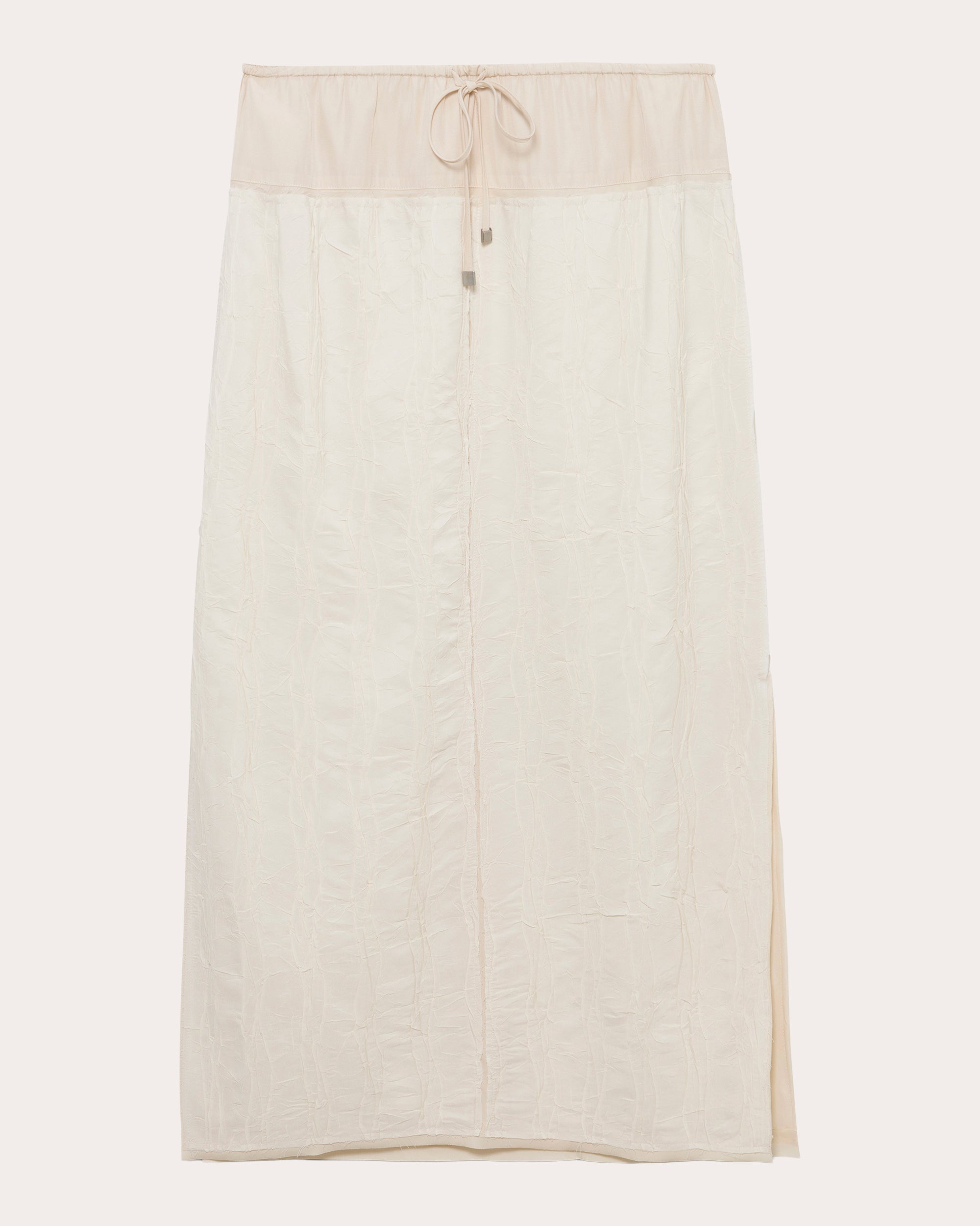 Huxen Textured Wave Drawstring Midi Skirt