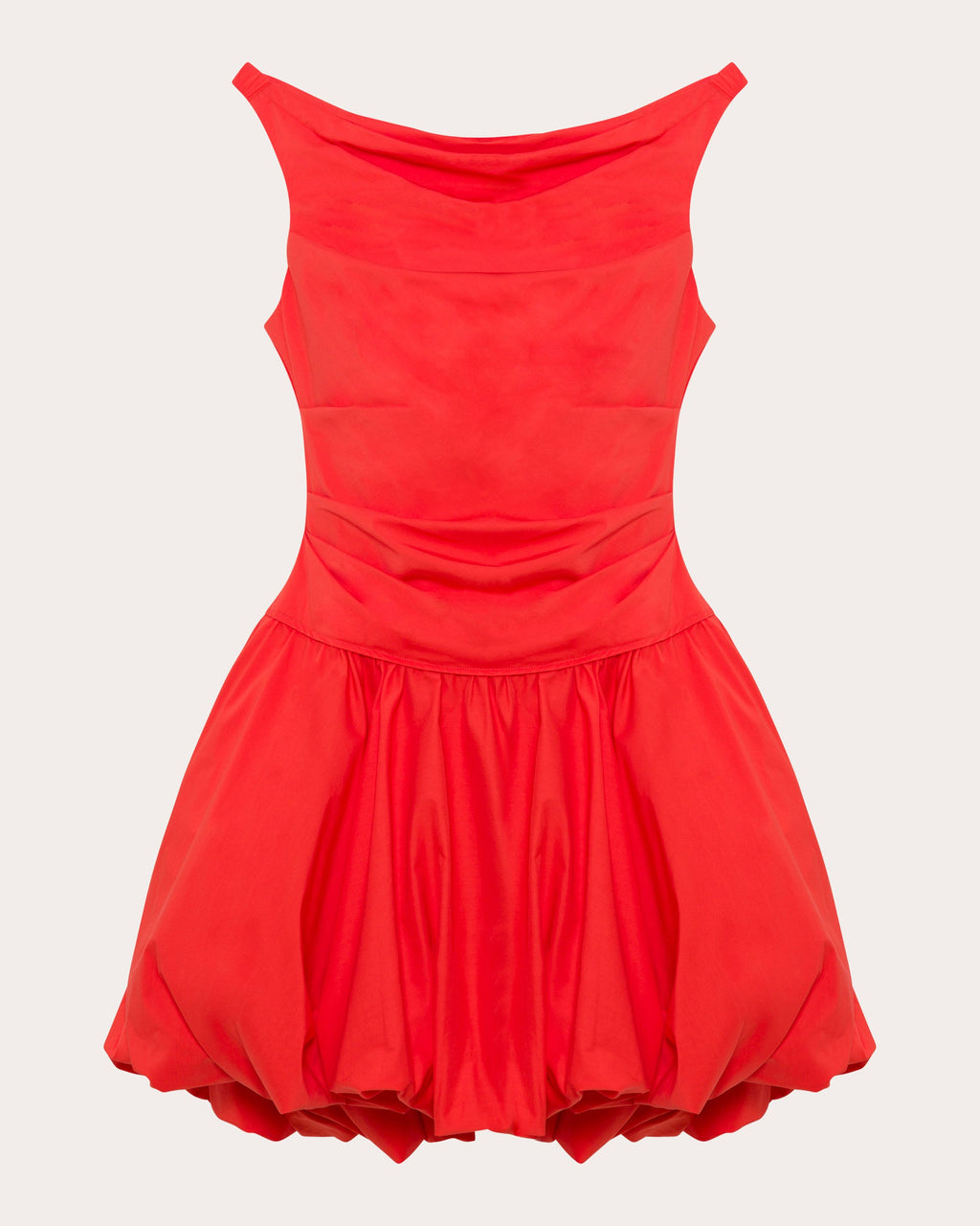 Salina Poplin Boatneck Bubble Mini Dress