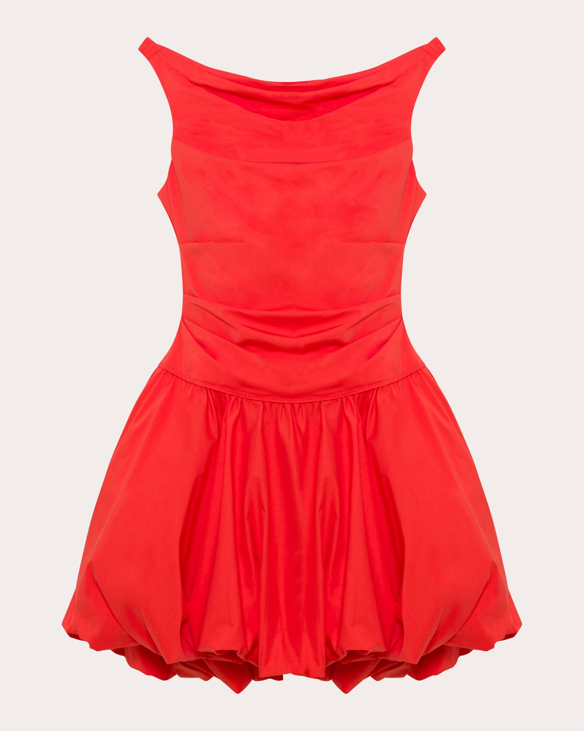 Salina Poplin Boatneck Bubble Mini Dress