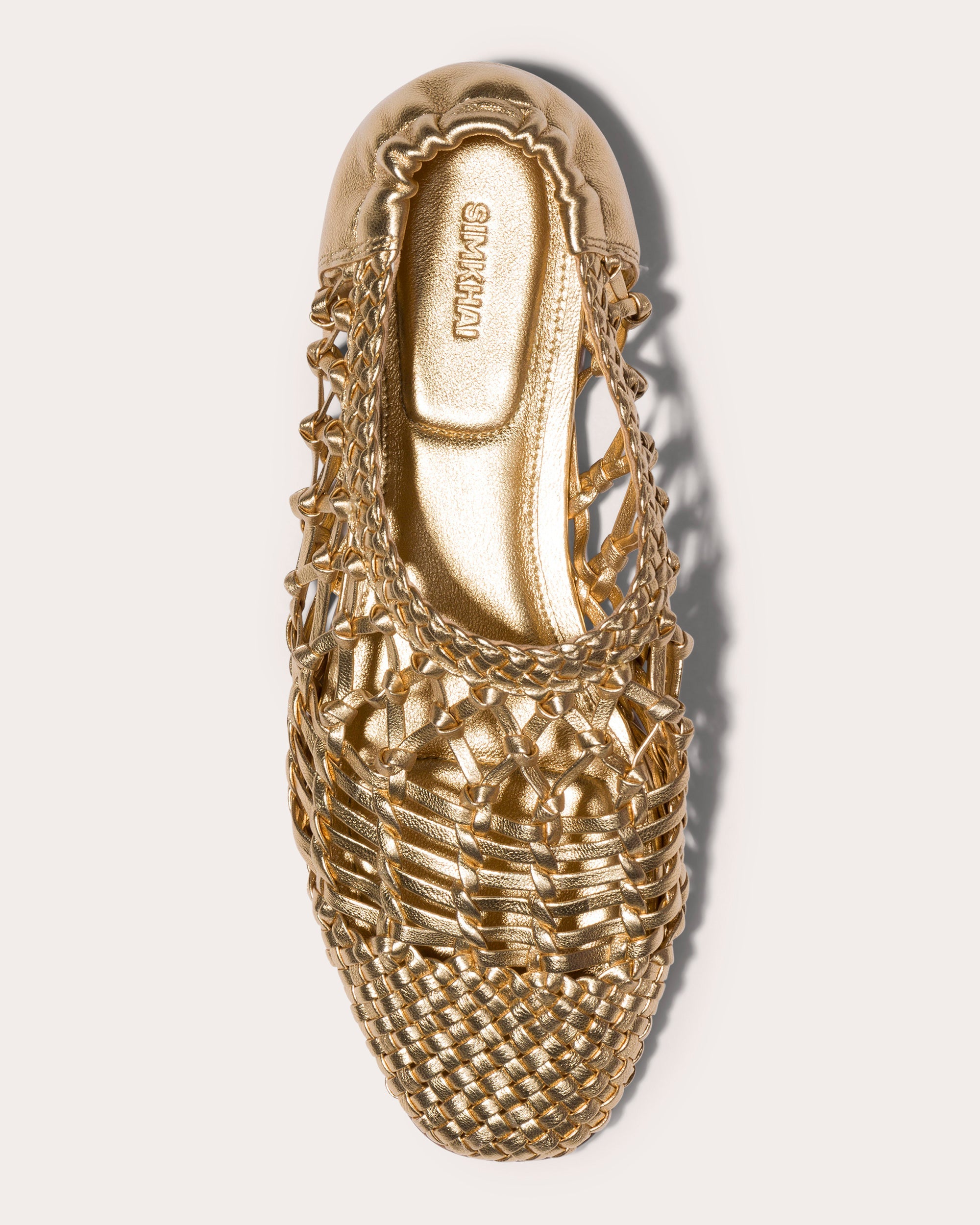 Eden Woven Metallic Leather Ballet Flat