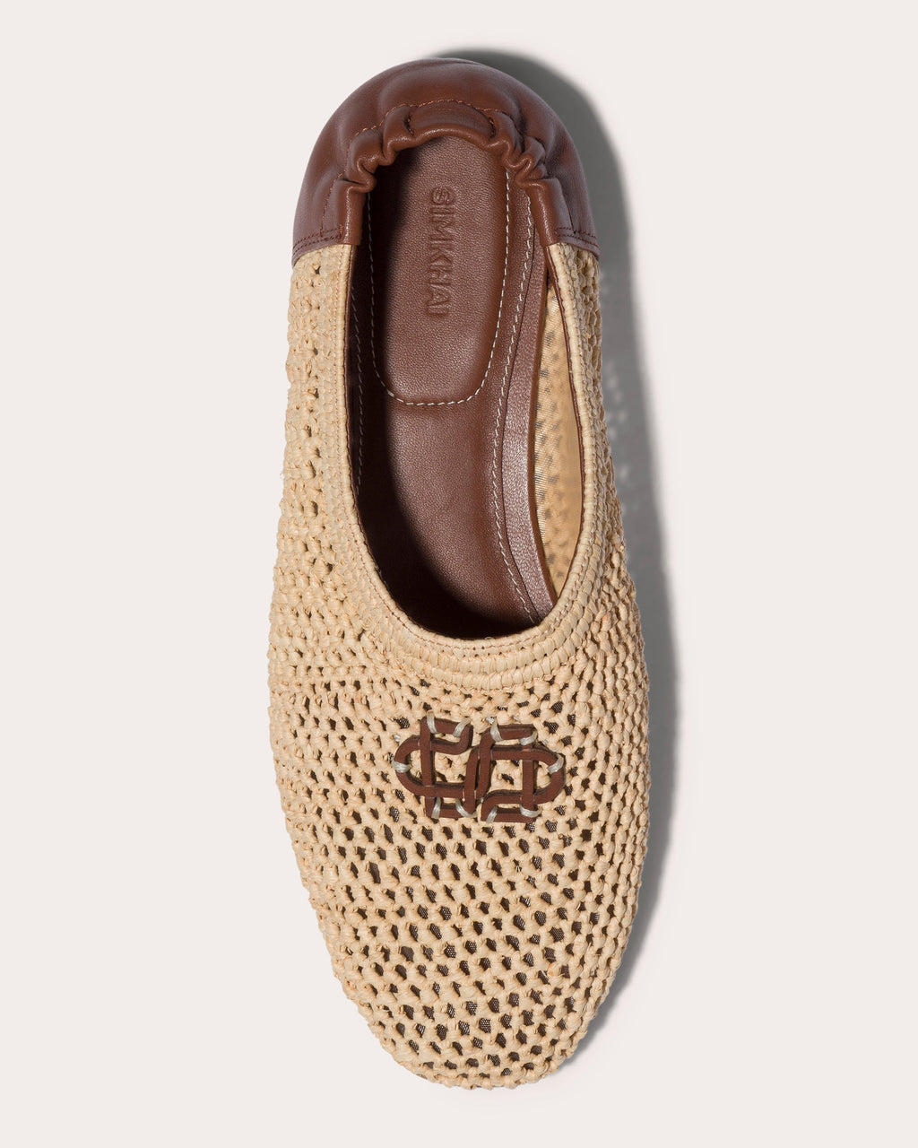 Eden Monogram Raffia Ballet Flat