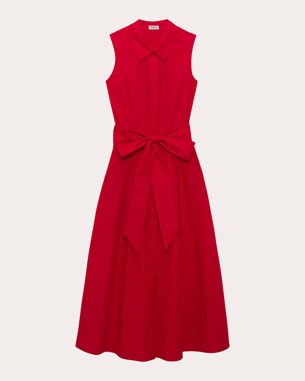 Genny Poplin Belted Sleeveless Shirt Dress