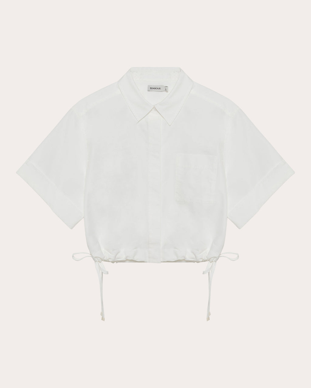 Ryett Cotton Faille Cropped Button-Up