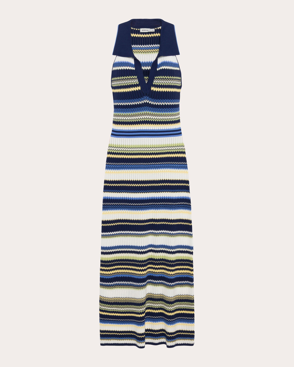 Kerrin Chevron Knit Polo Dress