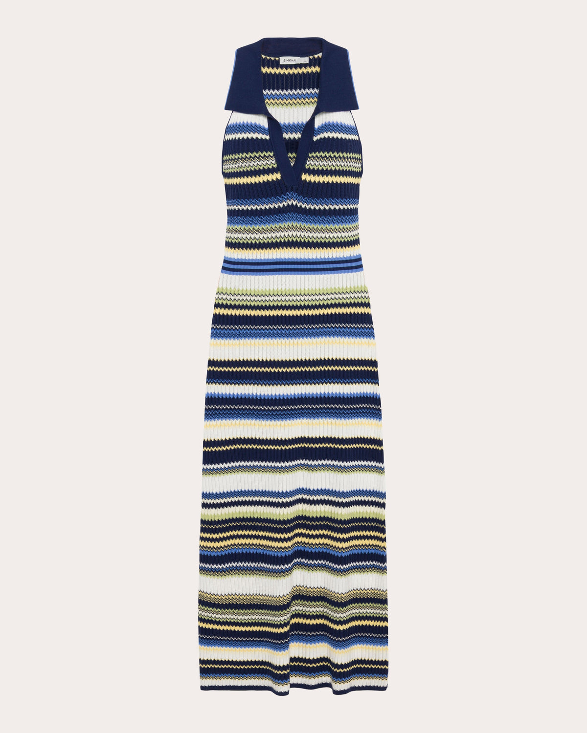 Kerrin Chevron Knit Polo Dress