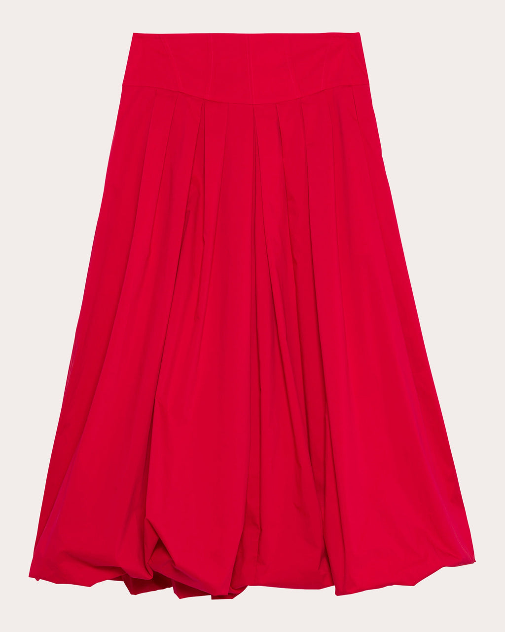 Winsor Pleated Cotton Poplin Midi Skirt