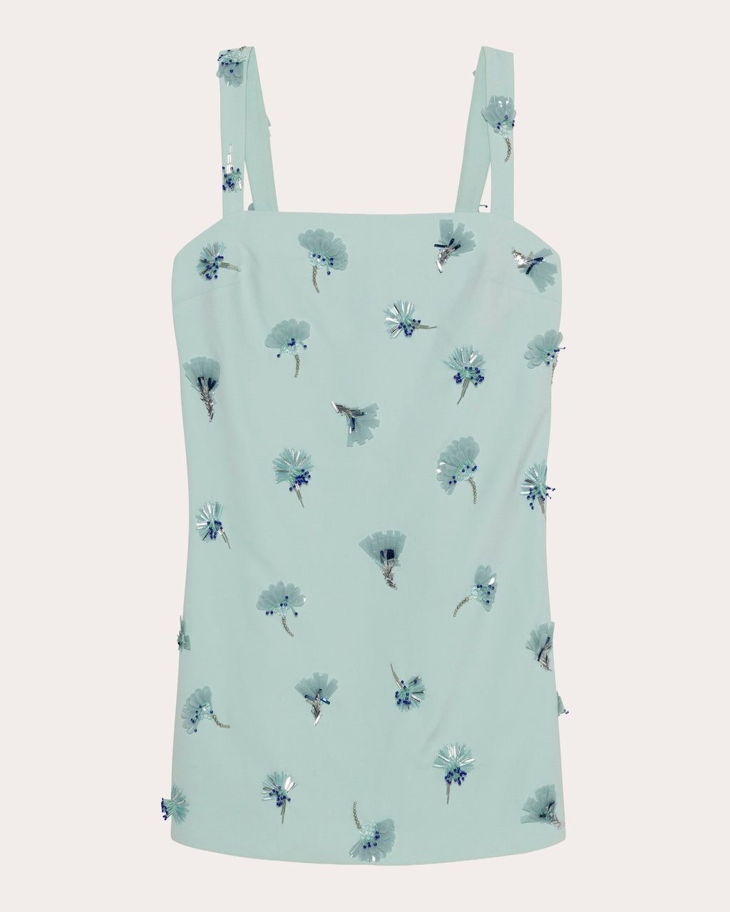 Ella Beaded Floral Paillette Crepe Mini Dress