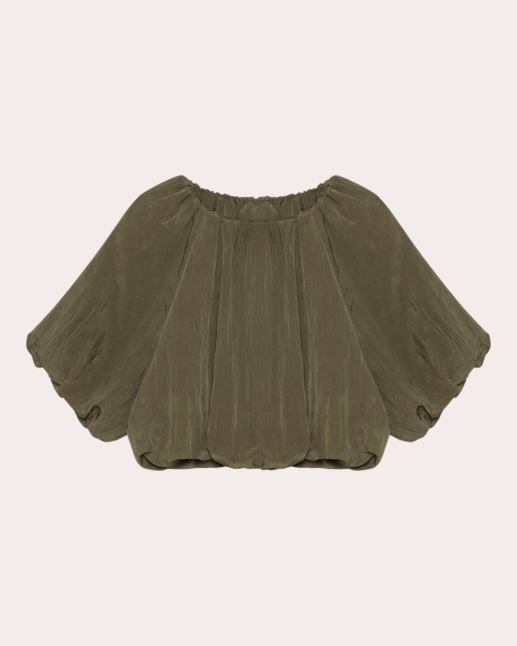 Anni Crinkled Off-Shoulder Crop Top