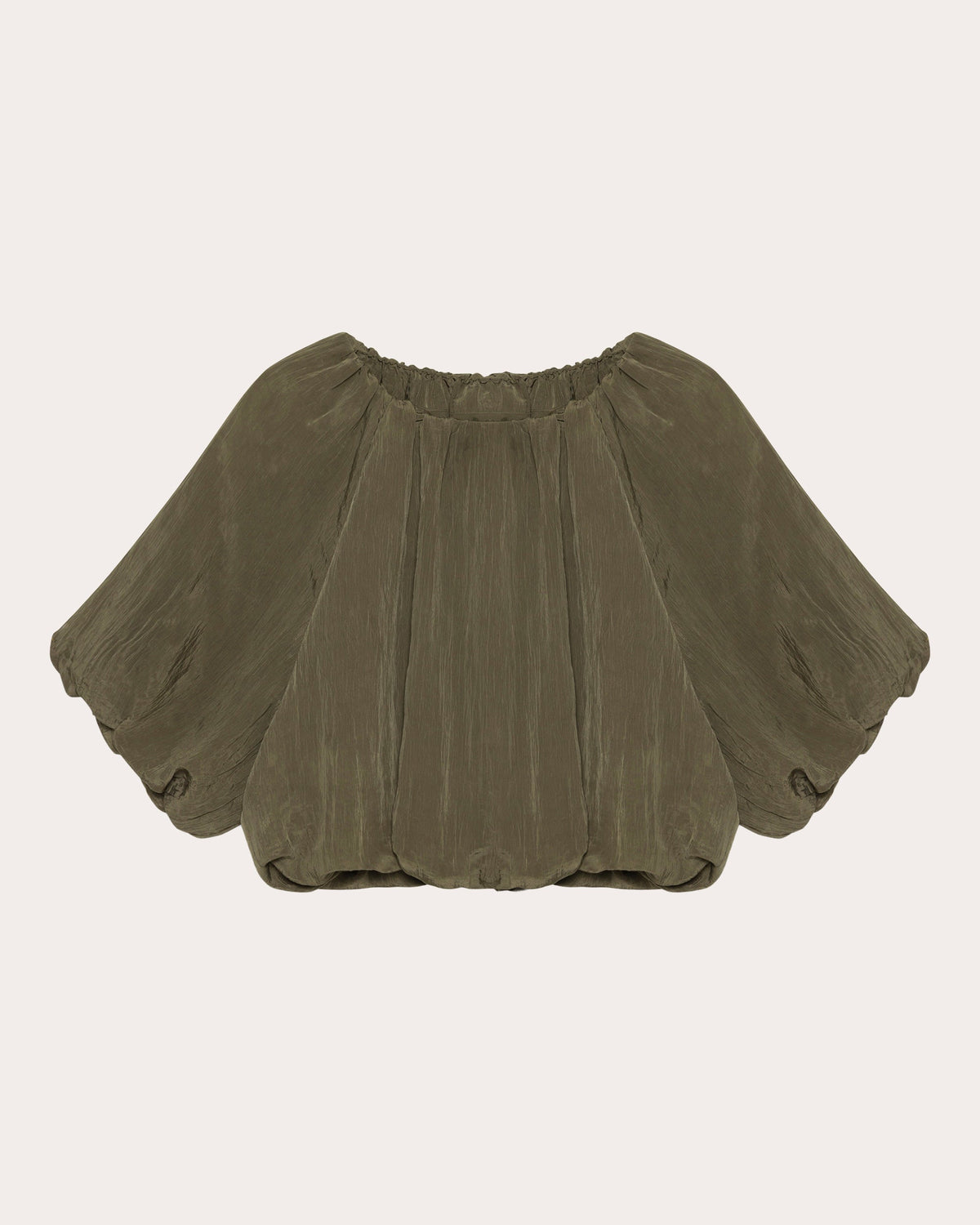 Anni Crinkled Off-Shoulder Crop Top