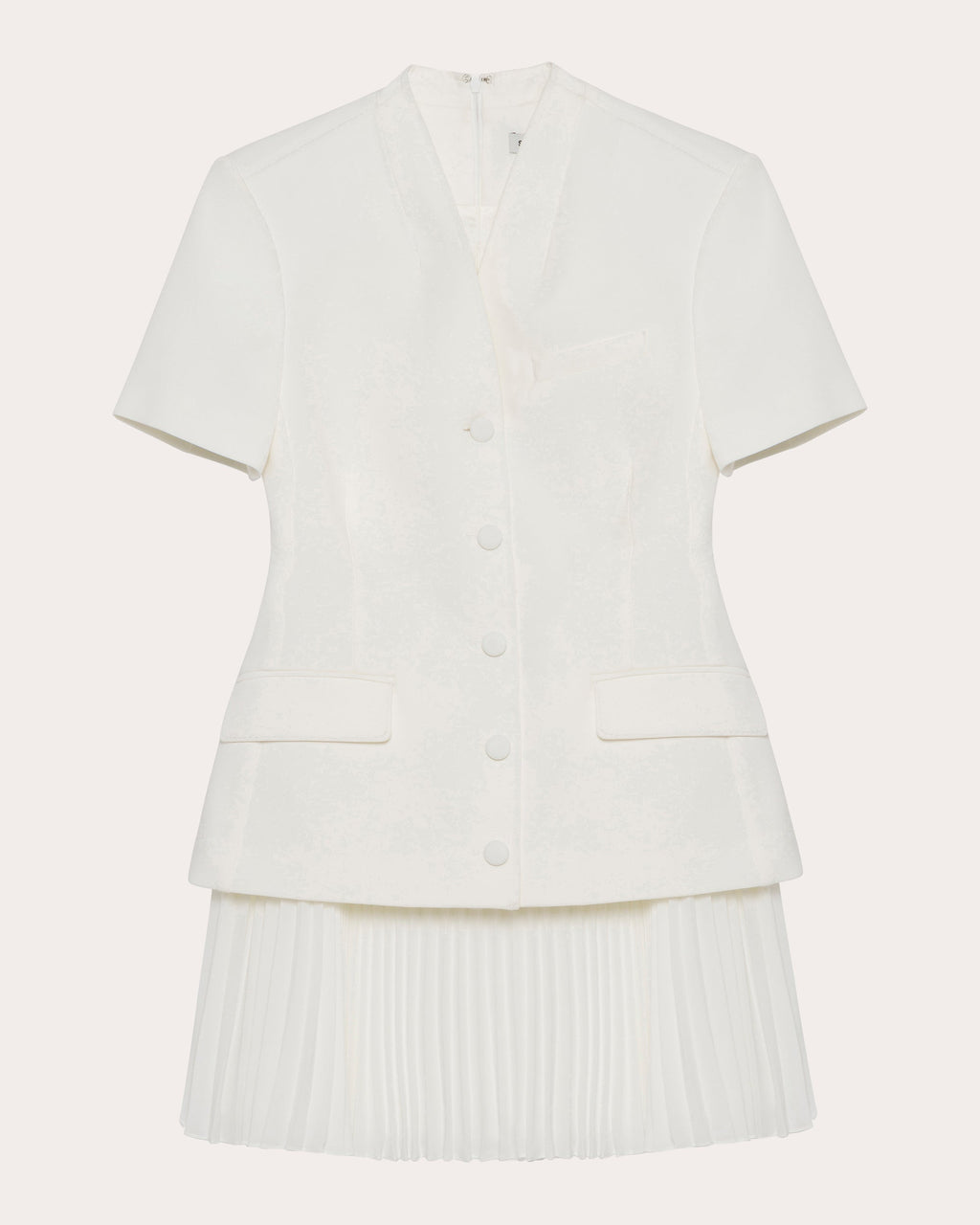 Leah Crepe Pleated Blazer Mini Dress