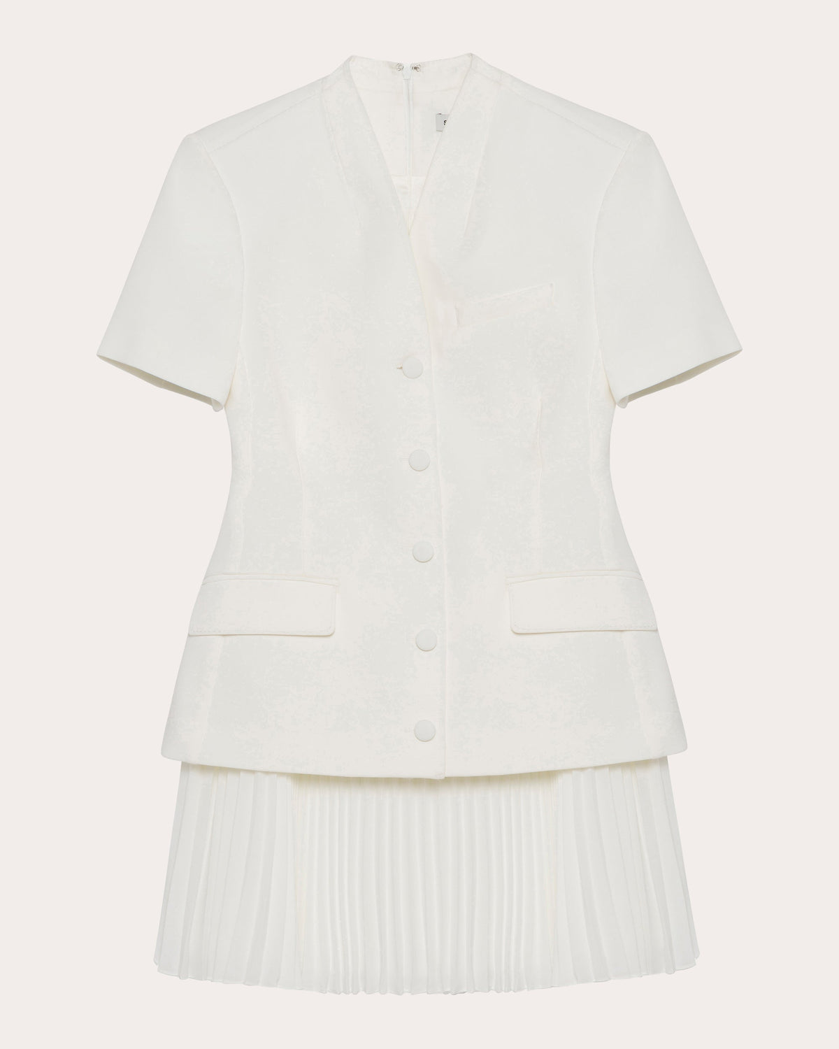 Leah Crepe Pleated Blazer Mini Dress