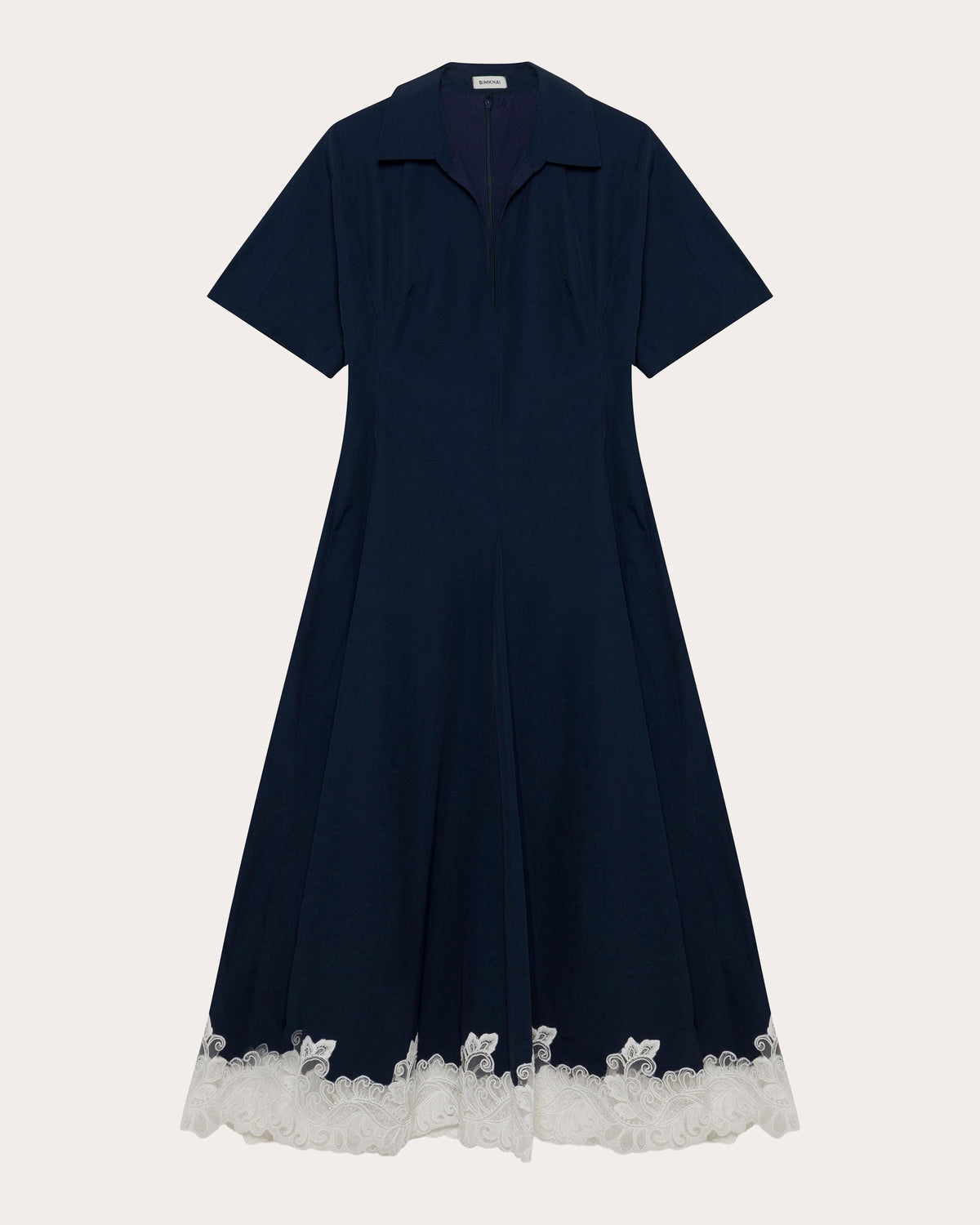 Nerris Faille Lace Fit & Flare Dress