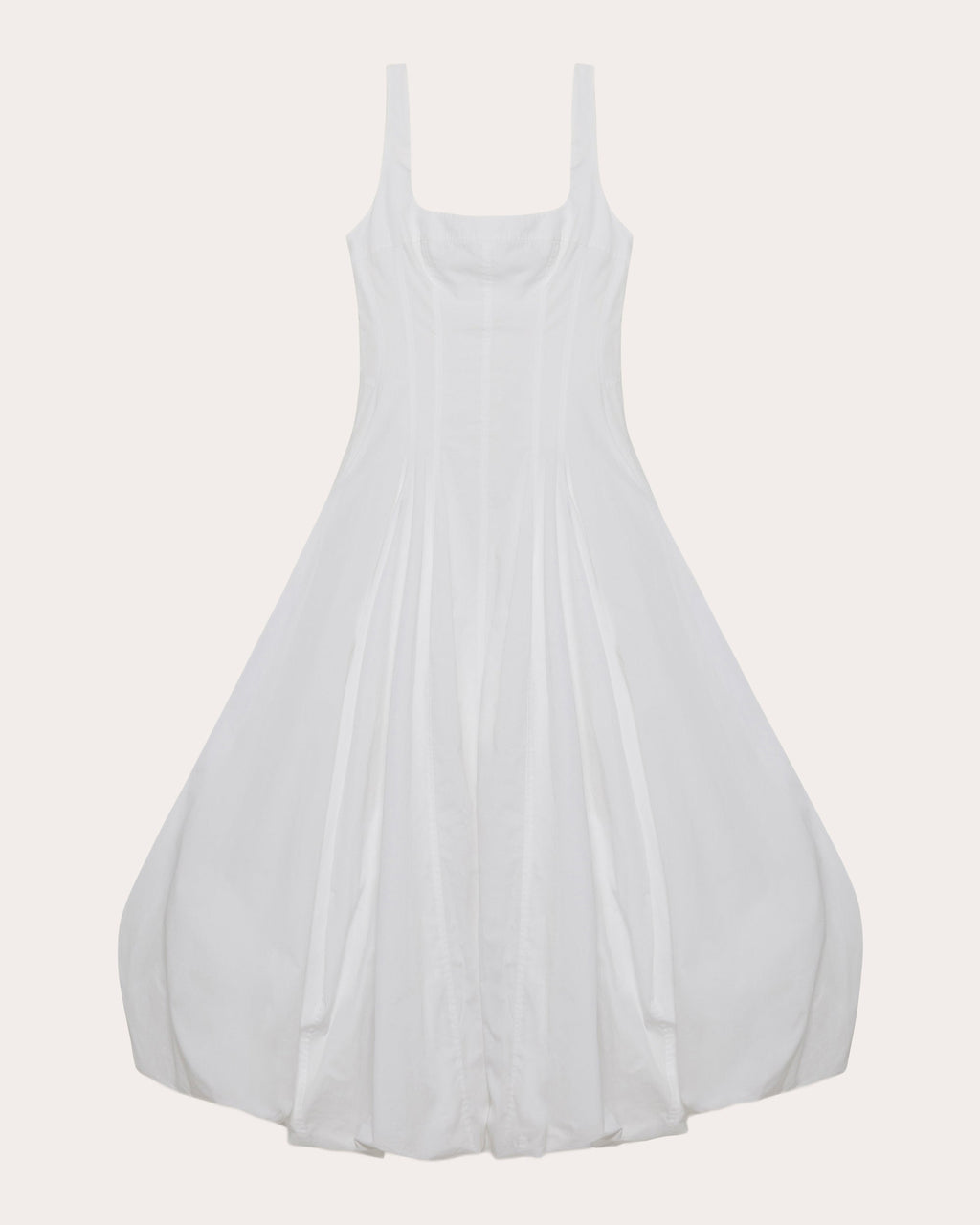 Hally Cotton Poplin Gathered Bubble Midi Dress