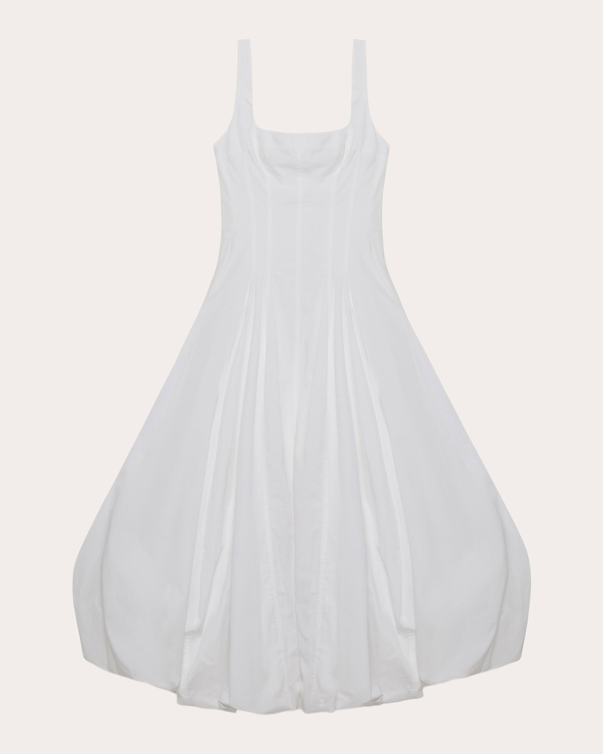 Hally Cotton Poplin Gathered Bubble Midi Dress