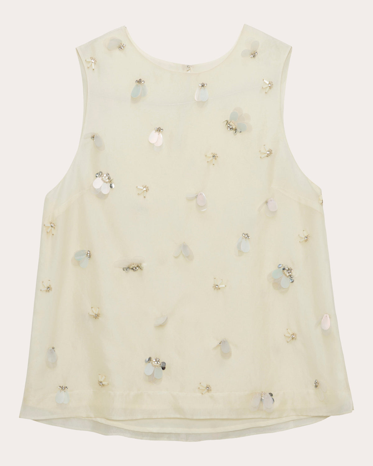 Celia Embellished Organza Sleeveless Top
