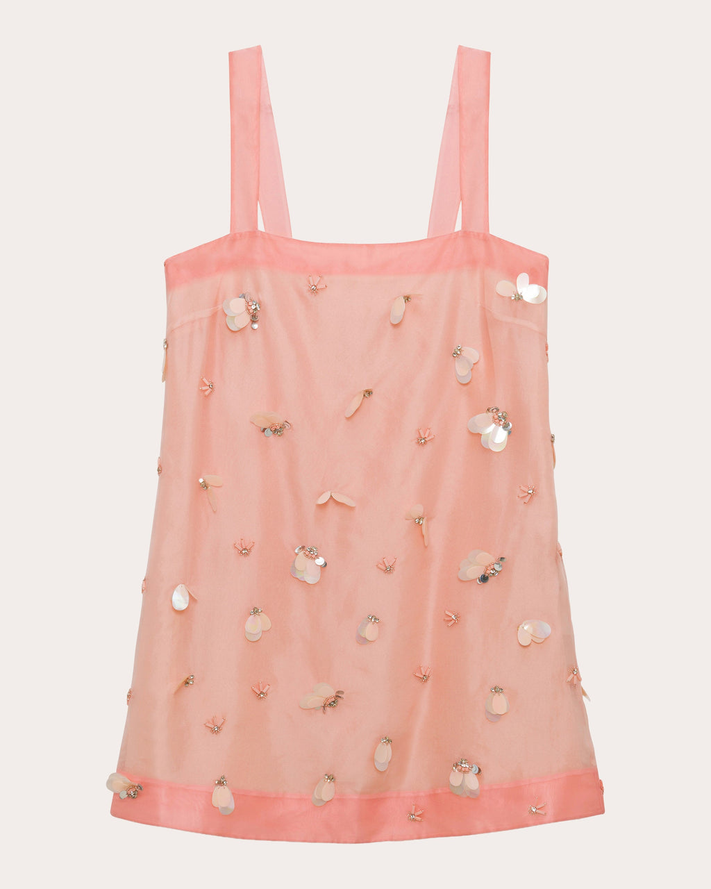 Sumi Embellished Organza Mini Shift Dress