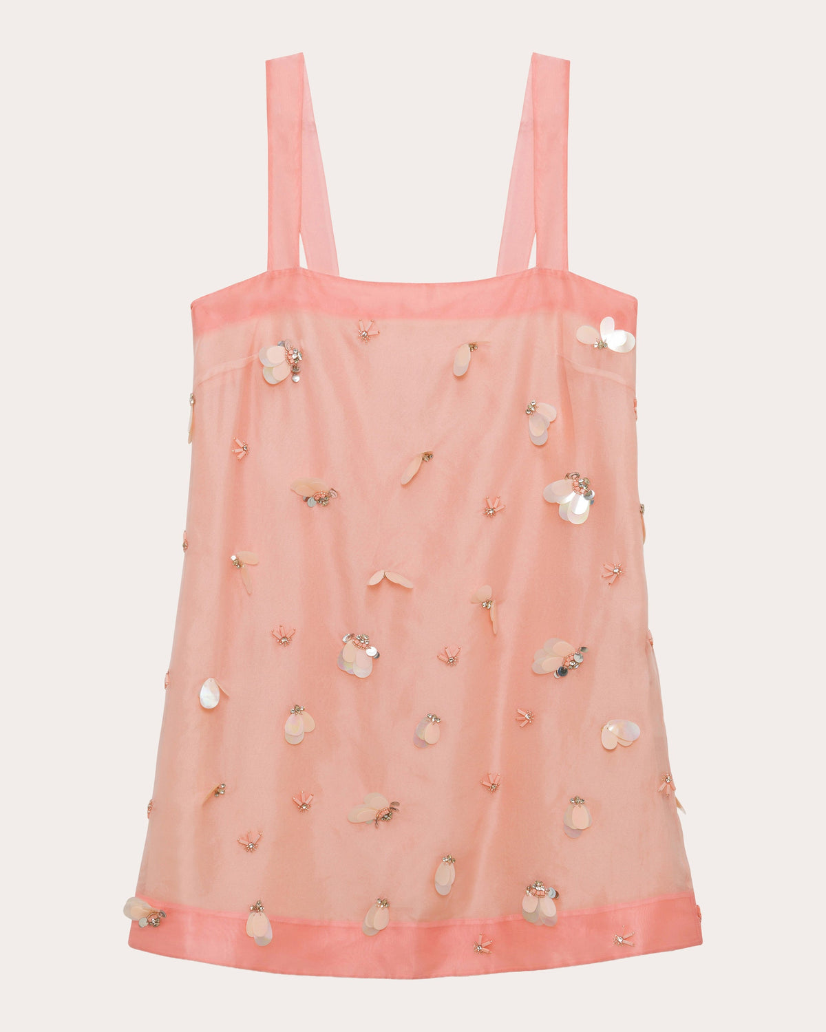 Sumi Embellished Organza Mini Shift Dress