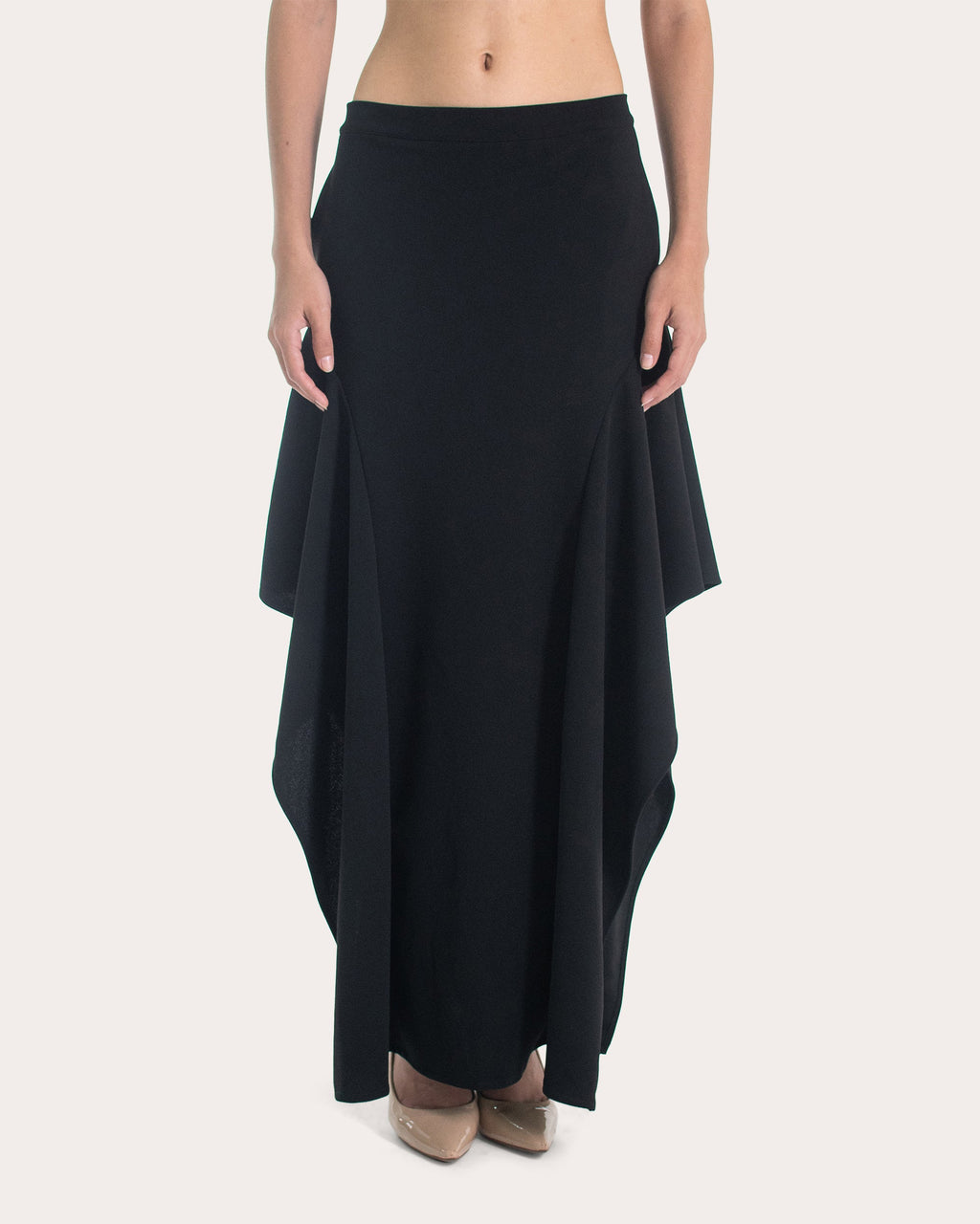 Carmen Scuba Knit Draped Maxi Skirt