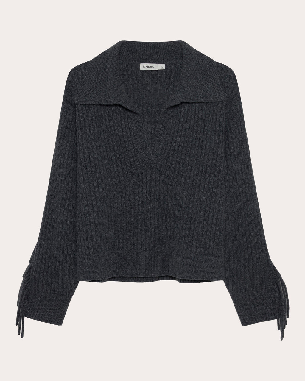 Natalia Wool Fringe Polo Sweater