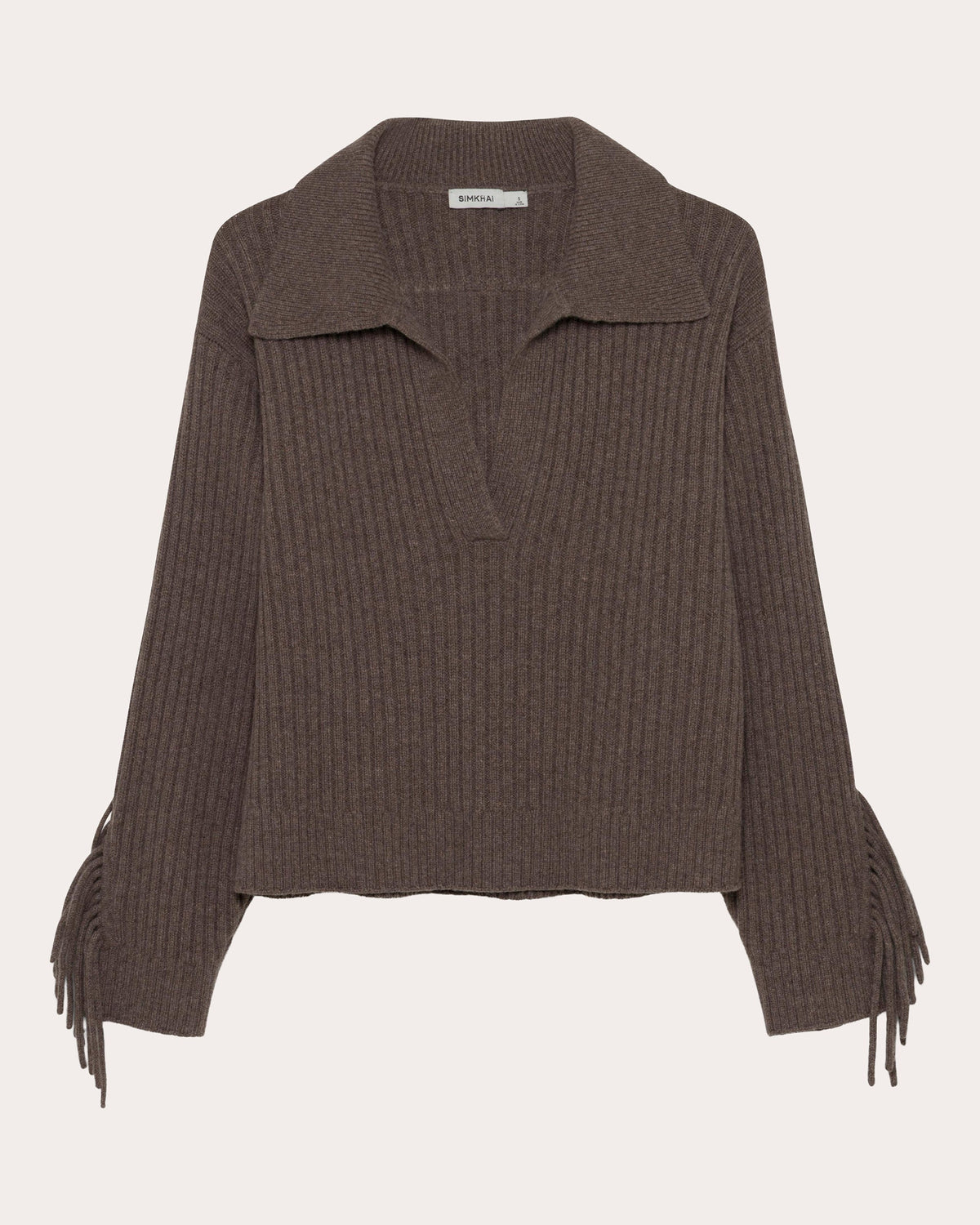 Natalia Wool Fringe Polo Sweater