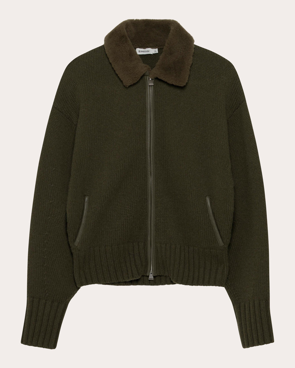 Zorina Wool Cashmere Zip-Front Cardigan