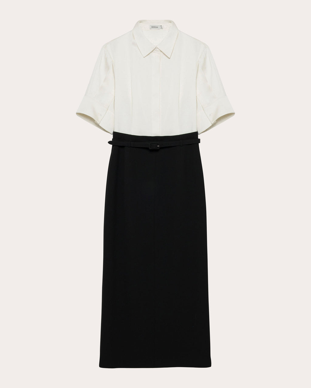 Alvera Twill Combo Midi Shirt Dress