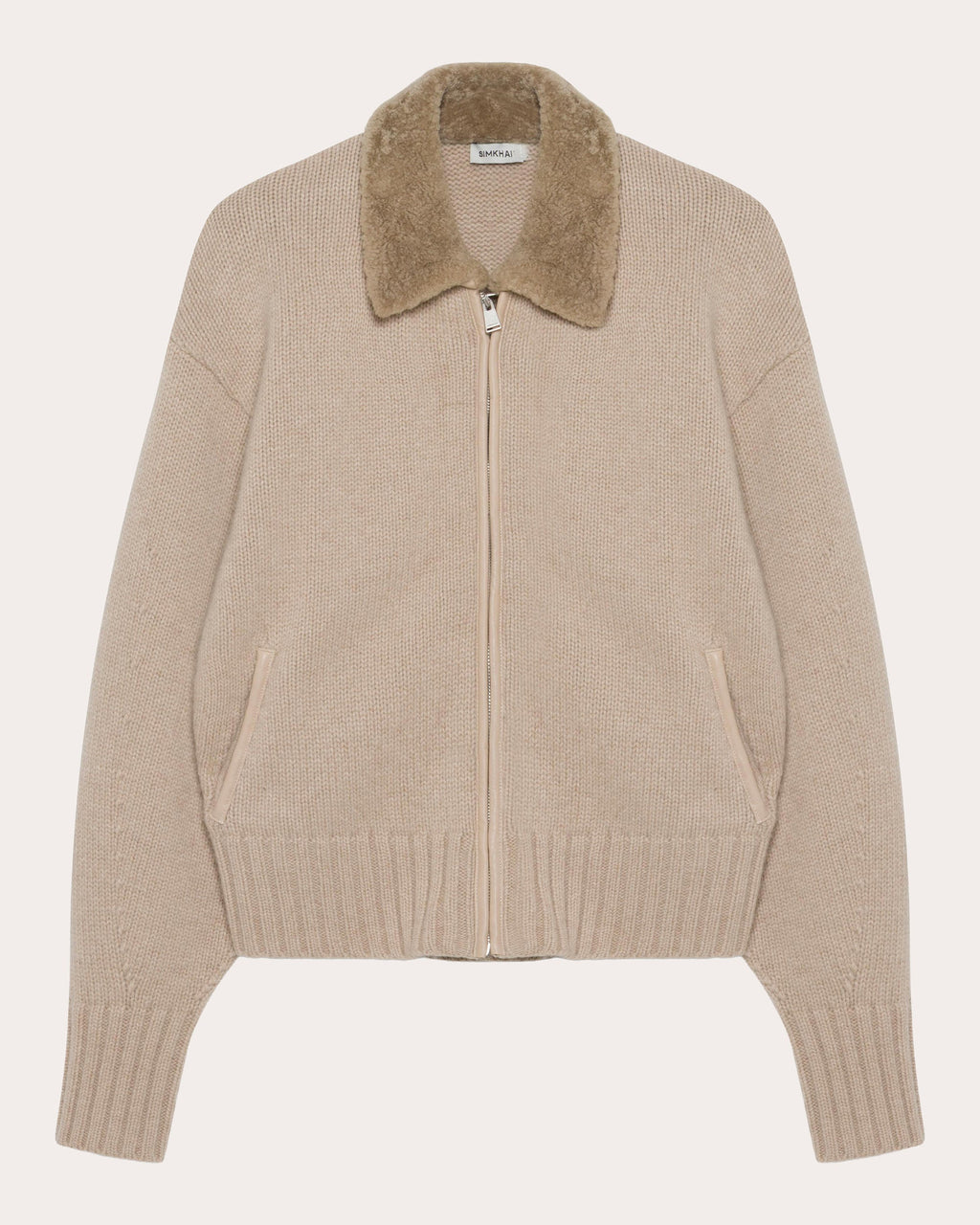Zorina Wool Cashmere Zip-Front Cardigan