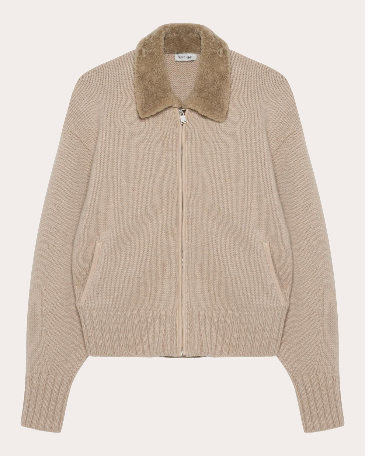 Zorina Wool Cashmere Zip-Front Cardigan